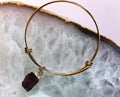 Tourmaline Raw Crystal bracelet bangle october birthstone initial 14k Gold fill Rough Cut Gemstone Bracelet Gift for best friend for her