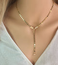 Coin Choker Necklace Y Lariat Necklace Layered Lariat Gold Choker Necklace