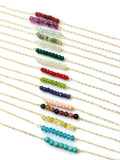 Gemstone Bar Necklace, Bead Bar Necklace - LillaDesigns