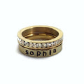 Stacking Ring Personalized Name Ring Custom Hand Stamped Silver Stainless Steel Stackable Ring for Mom kids name Gold Band Christmas gift