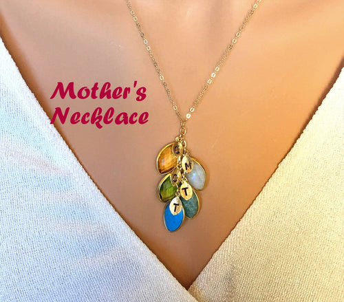 Mom Birthstone Necklace Familty Tree Necklace