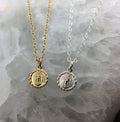 Virgin Mary Necklace for Women Gold Dainty Blessed Mother Mary pendant 14K Gold fill Necklace Christening Lady of Miraculous Catholic Gift