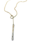 Sterling Silver Lariat Necklace, Delicate Y Necklace