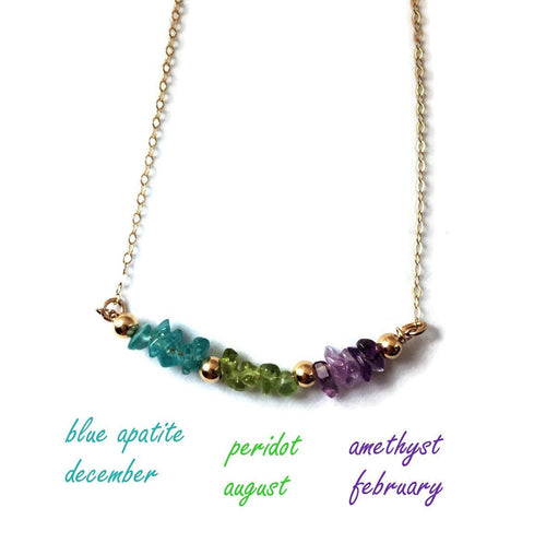 Healing Crystal Necklace, Personalized gift Inspirational Custom Family Necklace