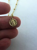 Virgin Mary Necklace for Women Gold Dainty Blessed Mother Mary pendant 14K Gold fill Necklace Christening Lady of Miraculous Catholic Gift