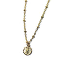 Dainty Virgin Mary Necklace with beaded chain satellite chain for Women Gold Dainty Blessed Mother Mary pendant  Necklace Catholic Gift