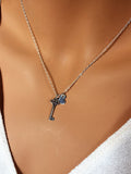 Valentine's Necklace Tiny Heart Necklace Key sterling silver personalized necklace Valentines love meaningful gift for her for girlfriend
