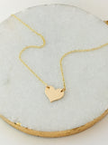 Dainty Gold heart Necklace, Celebrity Necklace