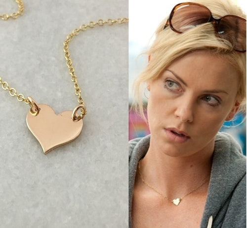 Dainty Gold heart Necklace, Celebrity Necklace
