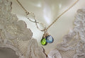 Mothers Grandmas. Peridot Gem. Personalized Family Birthstone Infinity Circle of Love 14K Gold Filled Necklace Briolette