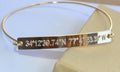 Coordinate Bracelet Engraved Bracelet Gold Bar Bangle Nameplate Personalized Custom Gold Bar Bracelet Gift for her Initial Monogram sterling