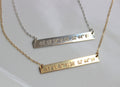 Bar Necklace - Gold Bar Necklace - Nameplate bar, Name necklace
