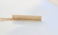 Gold Bar Vertical Necklace  Coordinate Necklace - Nameplate longitude Latitude - LillaDesigns