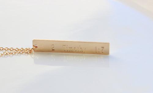 Vertical Gold Bar Necklace Nameplate Longitude Latitude GPS Necklace Coordinate Personalized Custom Engraved Horizontal Initial gift for her