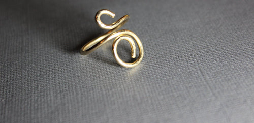 14 K Gold Fill Ring Adjustable, Hammered texture