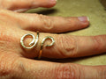 14 K Gold Fill Ring Adjustable, Hammered texture