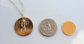 Custom Handwriting necklace - Personalized Round Disc Handwritten Necklace - Gold Round pendant handwriting  Necklace - Handwritten Jewelry