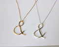 Ampersand Gold Filled Sterling Silver Necklace / And Sign Necklace - LillaDesigns