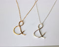 Ampersand Gold Filled Sterling Silver Necklace Handmade Handcrafted And Sign Necklace Calligraphy // Letter Necklace // Gold Filled Necklace