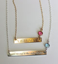 Personalized Mothers Necklace Mom Necklace Custom Engraved Gold Bar Necklace