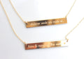 Mom Necklace Kids Name Bar Necklace - Custom Engraved Name Necklace 14 K Sterling Silver - Gold Roman Numeral - Date Personalized necklace