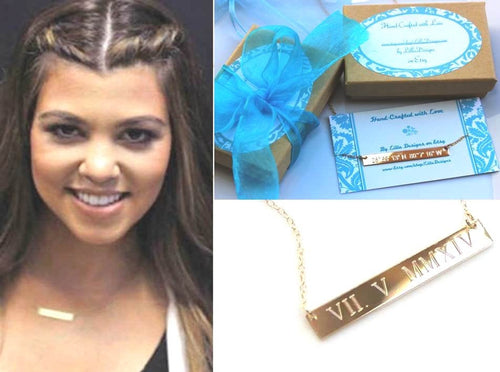 Bar Necklace - Gold Bar Necklace - Nameplate bar, Name necklace