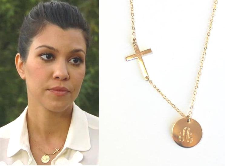 Personalized Side-way Cross Necklace Name NecklaceInitial with Cross christmas gift Monogram necklace/ Disc Necklace / Gold Sterling Silver