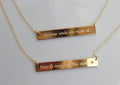 Personalized GOLD bar necklace - Nameplate Engraved-  CZ Diamond accent Necklace - Mothers Initial Monogram name necklace  sterling silver