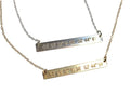 Reversible Custom Coordinates Necklace Location GPS coordinate  Latitude Longitude 14K Gold fill engraved bar Sterling Silver Rose Gold