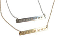Custom Coordinate Necklace Longitude  Location GPS Necklace Compass Personalized Sterling Silver Gold Bar Custom Engraved gift for her