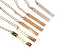 Personalized Coordinate Necklace - Vertical Gold Bar Necklace - Home coordinates - Longitude Latitude