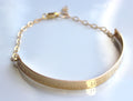 Gold Bar Bracelet, Date Message Quote Bracelet