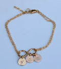 Personalized Infinity Gold Bracelet, Initial Infinity Disc Bracelet