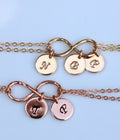 Infinity Gold Bracelet, Initial Infinity Disc Bracelet