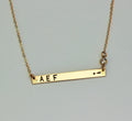 Gold Bar Necklace - Layered Necklace - Namplate Necklace - Personalized Gold bar necklace-  Name Monogram Initial Necklace- Sterling Silver