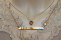 Gold Bar Necklace - Name Necklace Double Strand - Layered Necklace - Nameplate Necklace - Gold bar necklace-  Name Monogram Initial Necklace - LillaDesigns