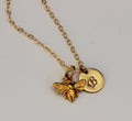 Little Gold Bee Necklace, Bumble Bee