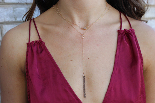Vertical Bar Necklace, Lariat Necklace