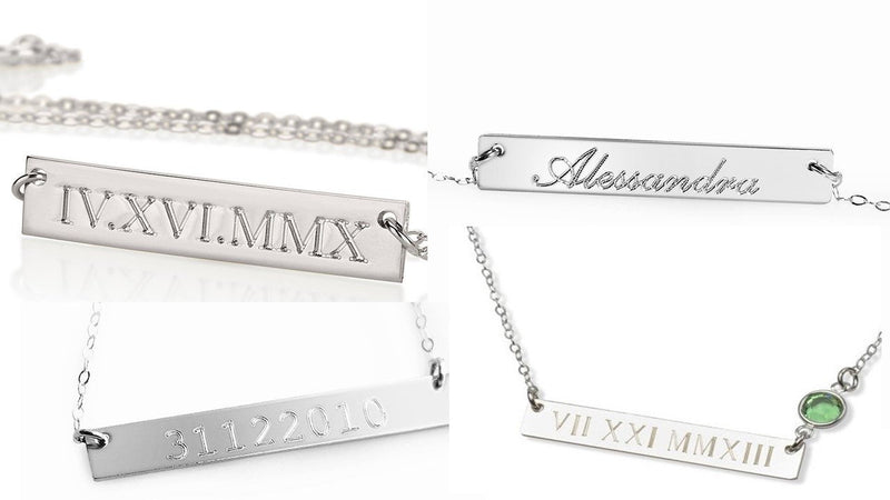 Sterling Silver Bar Necklace, Gold Bar Necklace