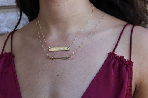 Gold Arrow Necklace, Sterling Silver Arrow - LillaDesigns