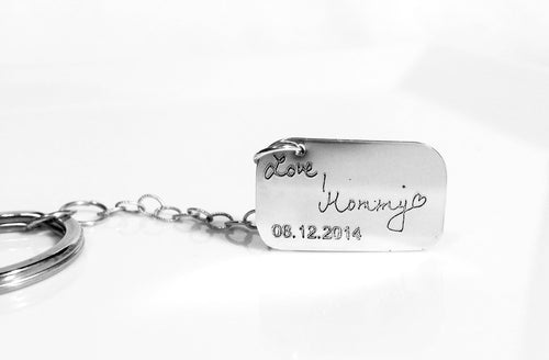 Handwriting Key Chain Sterling Silver - LillaDesigns