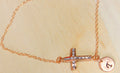 Personalized Cross Bracelet, CZ Gold Bracelet