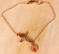 Personalized Cross Bracelet, CZ Gold Bracelet