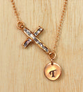 Personalized Cross Bracelet, CZ Gold Bracelet