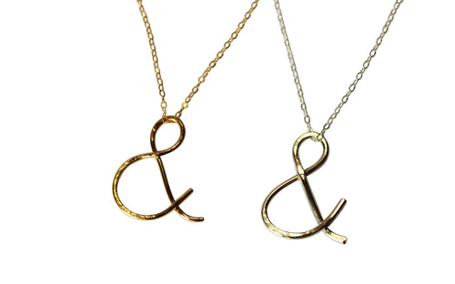 Ampersand Gold Filled Sterling Silver Necklace Handmade Handcrafted And Sign Necklace Calligraphy // Letter Necklace // Gold Filled Necklace