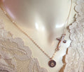 Personalized Cross Necklace, CZ Gold Necklace