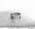 Personalized Initial Gold Ring - Set of 2 rings Open Initial Ring - Couples ring Handstamped ring Relationship Ring Custom stamped ring