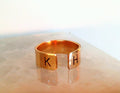 Personalized Gold Ring - Open Initial Ring - Couples ring -Handstamped ring - Relationship Ring - Custom stamped ring - Silver Engraved Ring