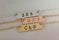 Dainty Gold Bar Necklace / Personalized Gold, Silver - LillaDesigns
