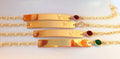 Nameplate Gold Bracelet - Birthstone Gold Bar Engraved Bracelet - Birthstone Swarovski Nameplate Personalized Initial Monogram name sterling